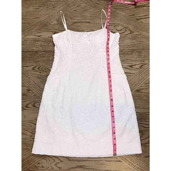 LILLY PULITZER SHELLI Formal Spring dress WHITE MINI EYELET Bow Cutout Size 6 - Picture 5 of 13